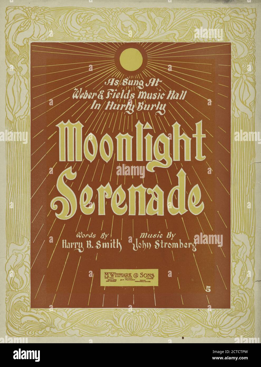 Moonlight Serenade, Notation Musik, Partituren, 1898 - 1898, Smith, Harry Bache (1860-1936), Stromberg, John (1853-1902 Stockfoto