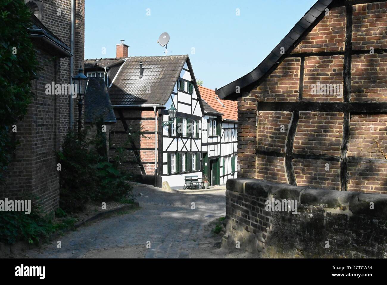 Das historische Dorfzentrum von Liedberg in NRW Stockfoto