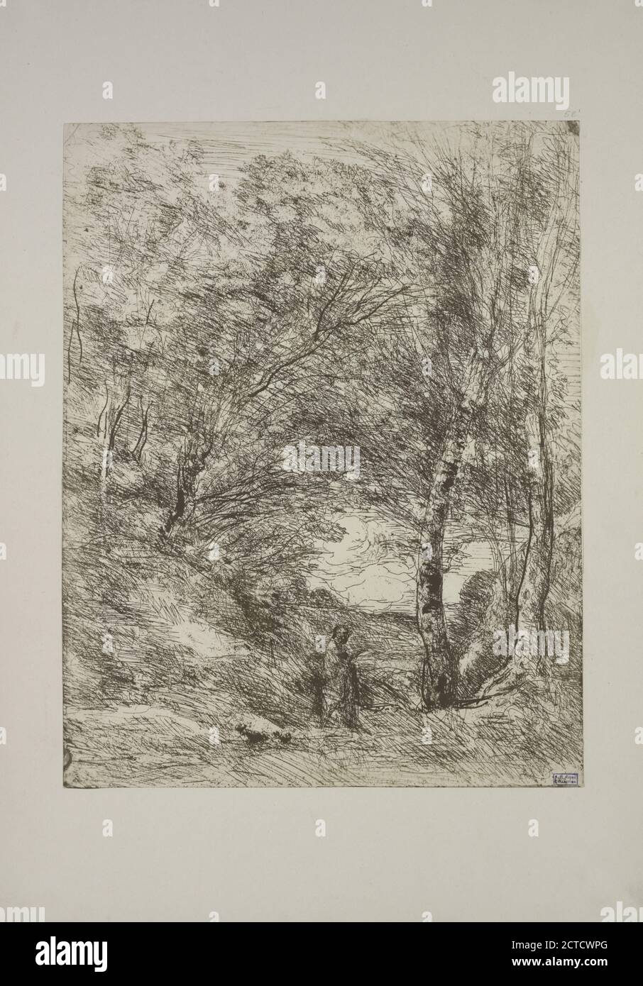 Les jardins d'Horace, Standbild, Drucke, 1855, Corot, Jean-Baptiste-Camille (1796-1875 Stockfoto