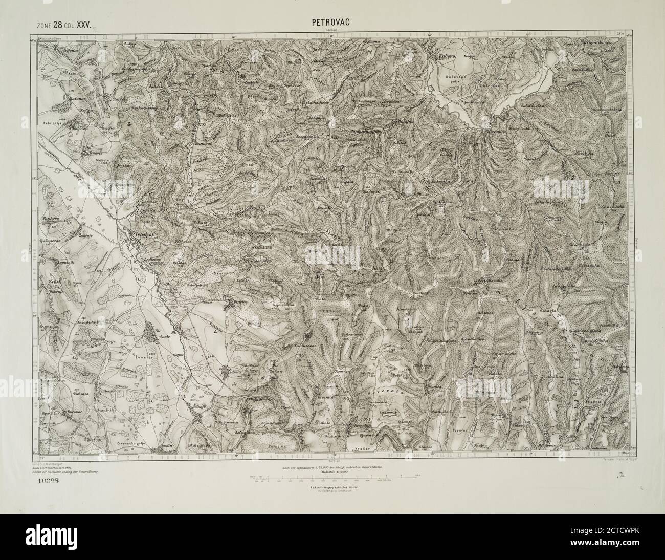 Petrovac., Kartographie, Karten, 1900, Österreich-ungarische Monarchie. Militärgeographisches Institut Stockfoto
