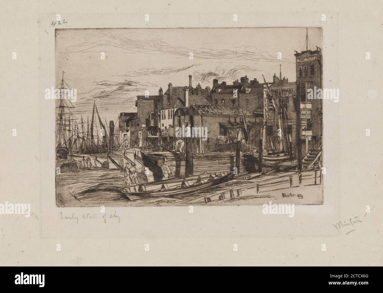 Thames Police 1, Standbild, Drucke, 1859, Whistler, James McNeill (1834-1903 Stockfoto