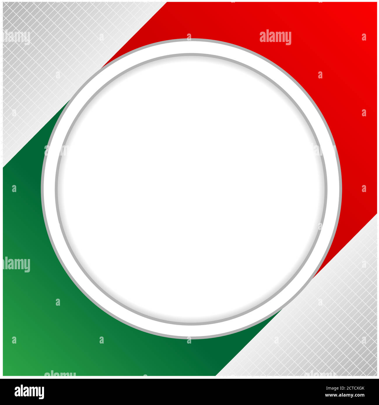 Italienische Flagge Kreis Bordkarte mit Platz für den Text kopieren. Stock Vektor