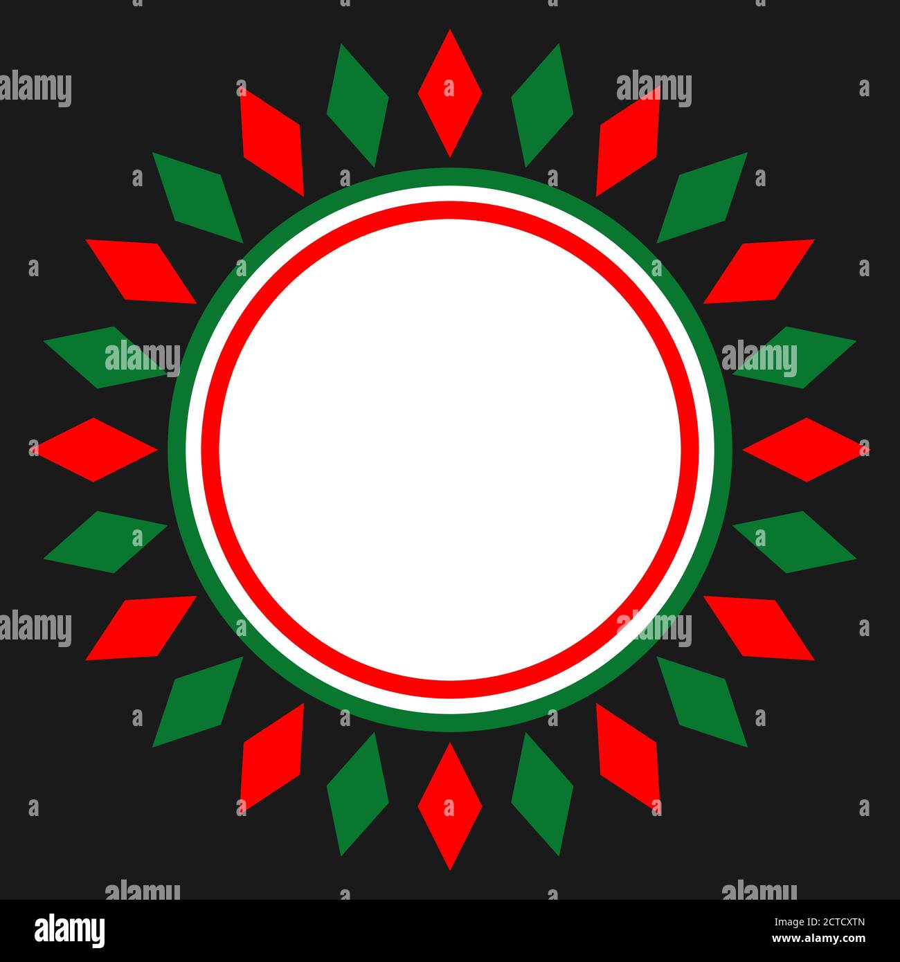Italienische Symbole Kartenrahmen mit leerem Platz für Ihren Text. Stock Vektor