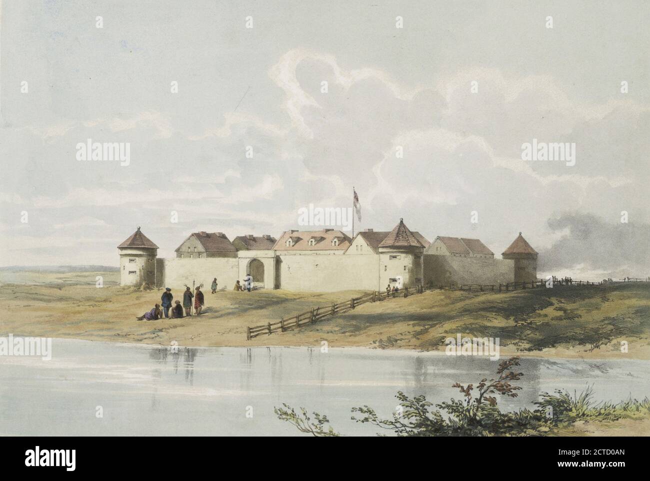 Fort Garry jetzt Winnipeg, Manitoba., Standbild, Drucke, 1849, S.N. Dickinson & Co., Warre, Henry James (1819-1898 Stockfoto