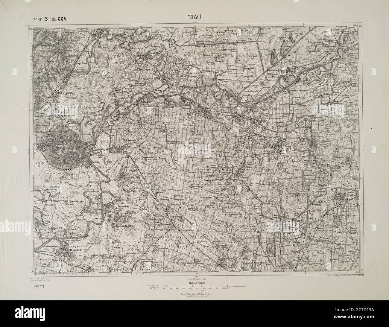Tokai., Kartographie, Karten, 1894, Österreich-ungarische Monarchie. Militärgeographisches Institut Stockfoto