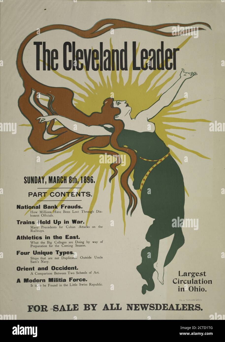 Der Anführer von Cleveland. Sonntag, 8. März 1896., Text, Plakate, 1893 - 1897 Stockfoto