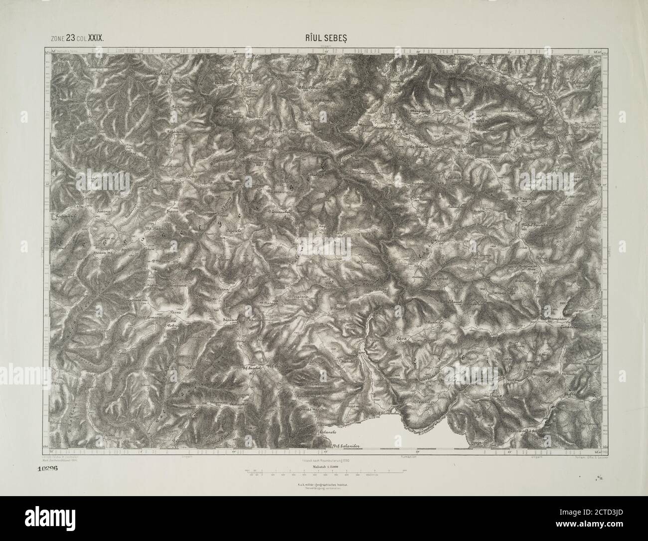Riul Sebes., Kartographie, Karten, 1900, Österreichisch-Ungarische Monarchie. Militärgeographisches Institut Stockfoto