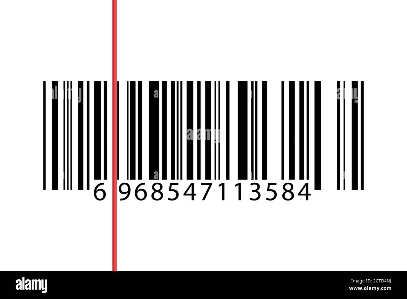 Symbole und Symbole. Realistisches Barcode-Symbol mit Scanner. Stock Vektor