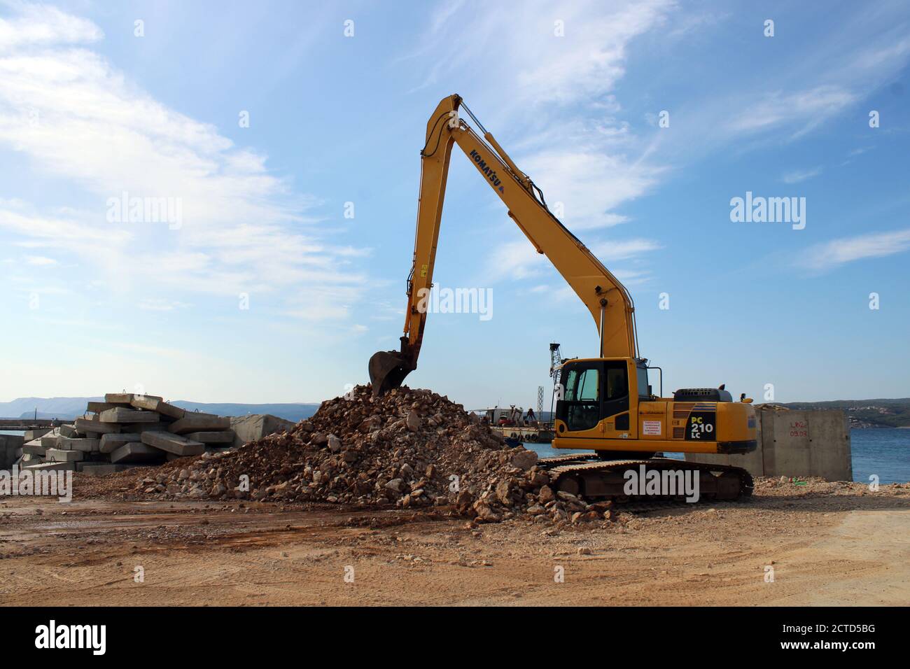 Crikvenica, Bau der neuen Anlegestelle, Kroatien, Europa Stockfoto