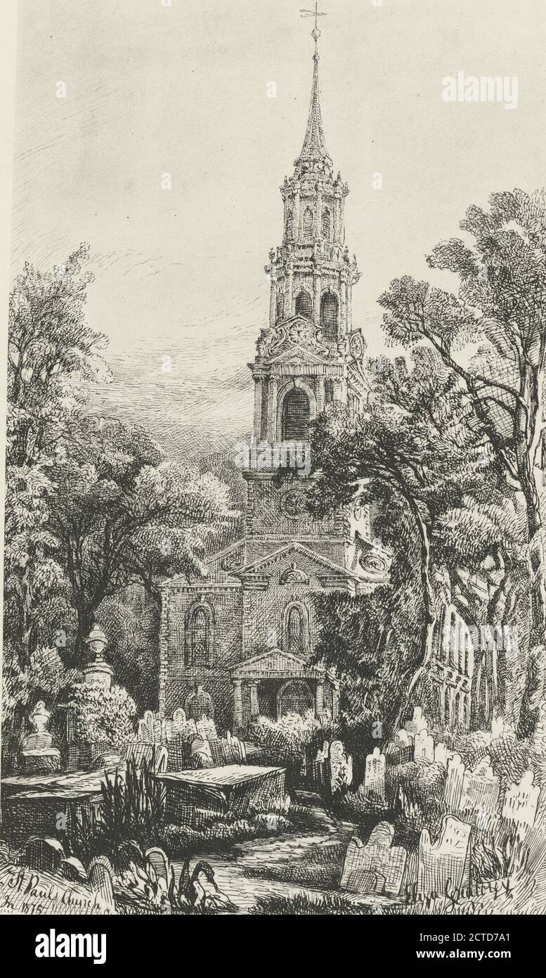 St. Paul's Church, Standbild, Druckgrafiken, 1600 - 1900 Stockfoto