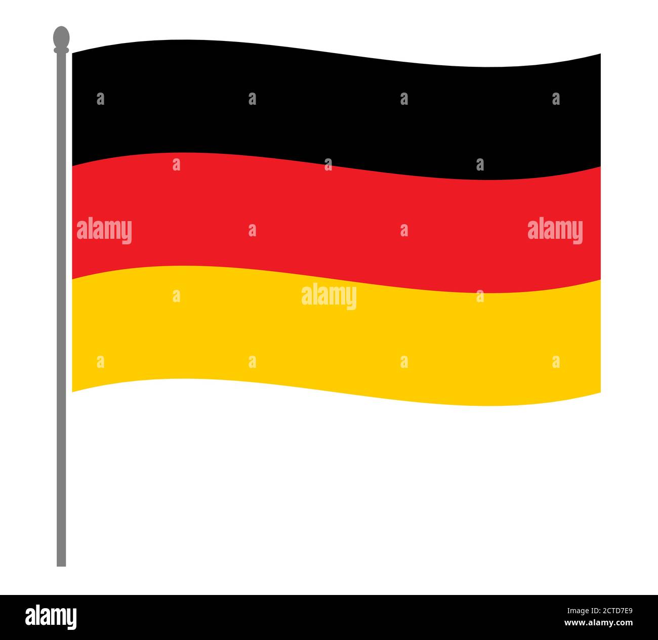 Deutsche Flagge auf dem Flaggenmast Symbol Banner. Stock Vektor