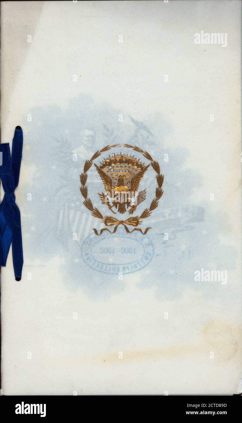 ABENDESSEN im FIFTH AVENUE HOTEL in 'NEW YORK, NY' (HOTEL;), Standbild, Menus, 1897 Stockfoto