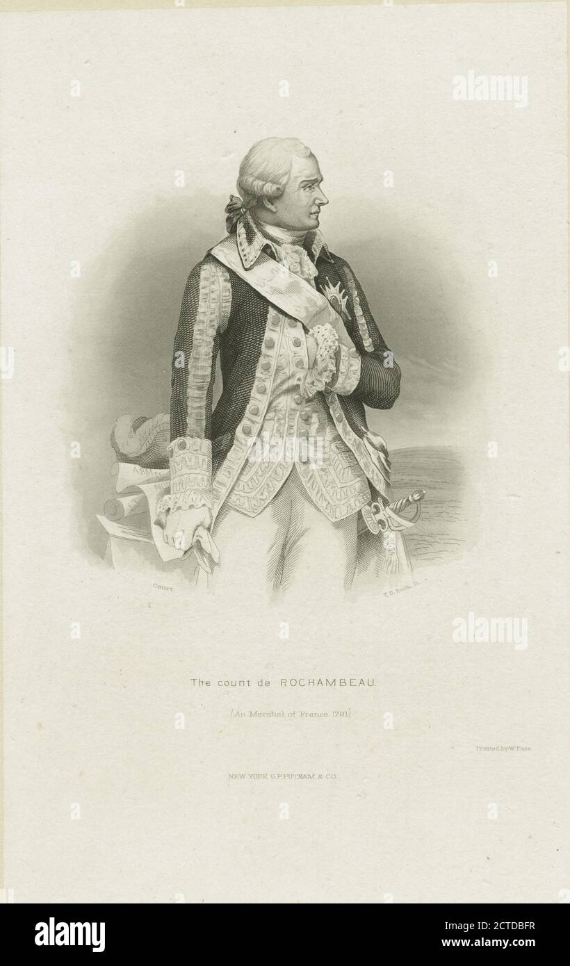 Der Graf von Rochambeau (als Marschall von Frankreich, 1791), Standbild, Drucke, 1775 - 1890 Stockfoto