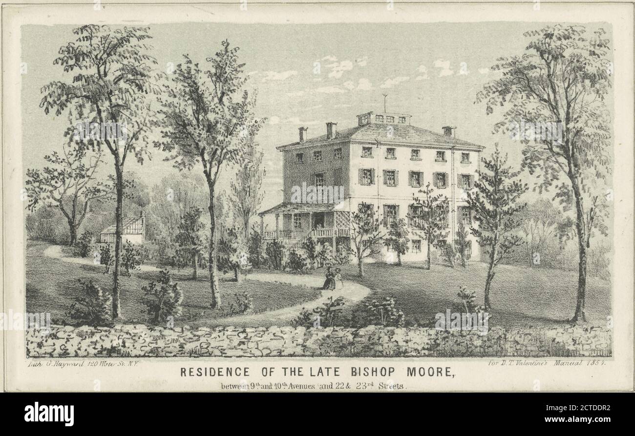 Residenz des verstorbenen Bishop Moore zwischen 9th und 10th Avenue und 22 und 23rd Street., Standbild, Drucke, 1801 - 1886 Stockfoto