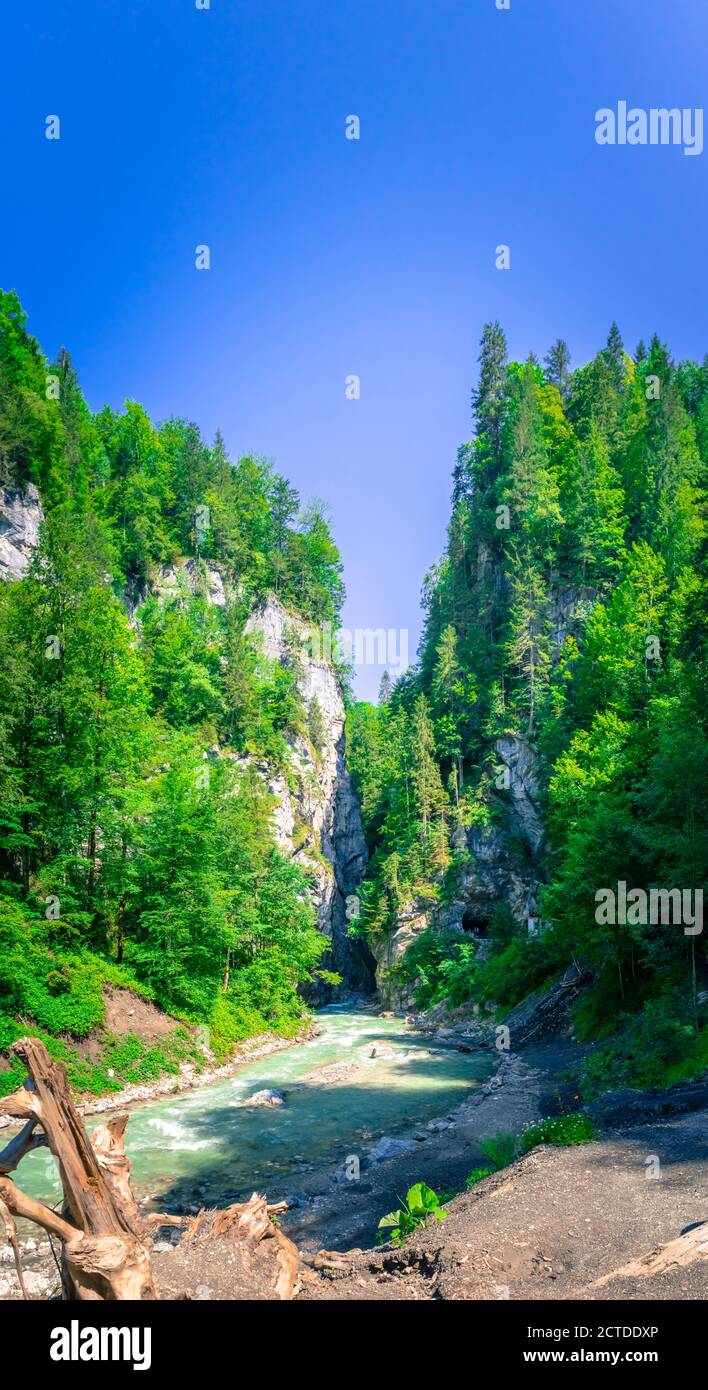 Wanderung durch die Partnachschlucht und die Partnach Alm In der Nähe von Garmisch-Parten-Kirchen in Bayern Deutschland Stockfoto