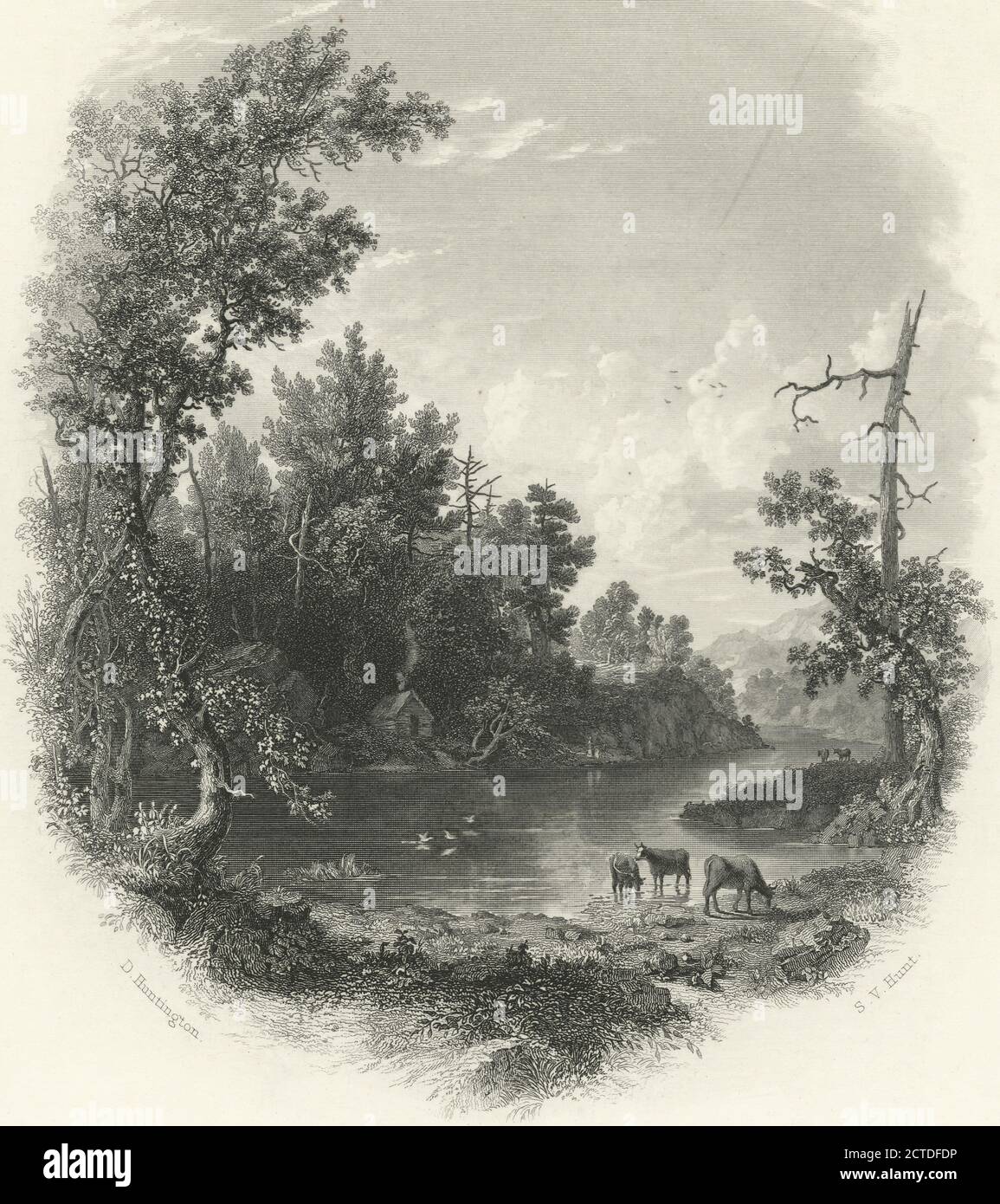 The Rondout., Standbild, Druckgrafiken, 1777 - 1890, Hunt, Samuel Valentine (1803-1893), Huntington, Daniel (1816-1906 Stockfoto