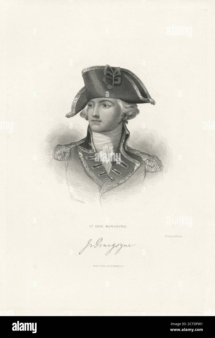 LT. Gen. Burgoyne., Standbild, Drucke, 1777 - 1890, Hollyer, Samuel (1826-1919 Stockfoto