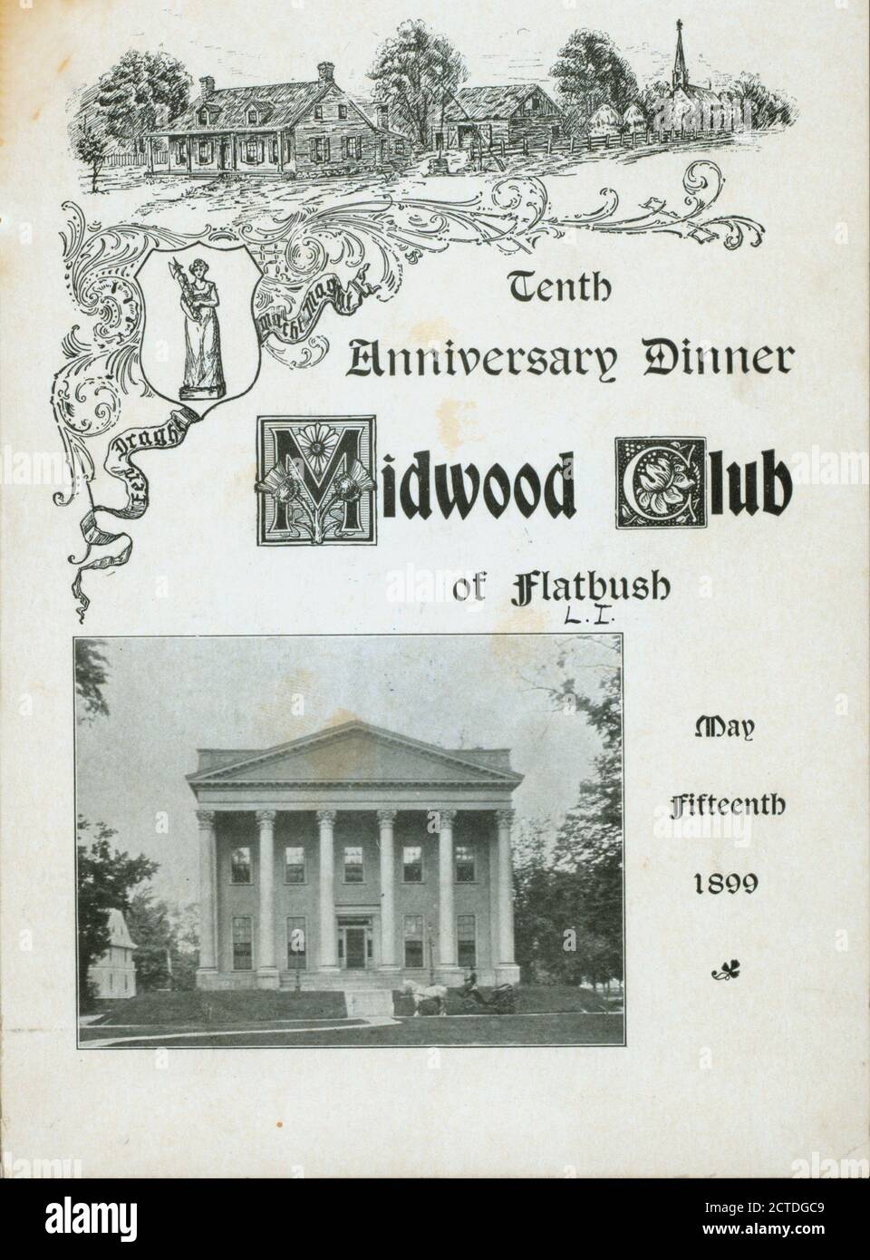 10TH ANNIVERSARY DINNER, veranstaltet vom MIDWOOD CLUB OF FLATBUSH in NY (CLUB), Standbild, Menus, 1899 Stockfoto