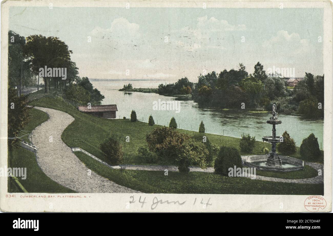 Cumberland Bay, Plattsburg, N. Y., Standbild, Postkarten, 1898 - 1931 Stockfoto