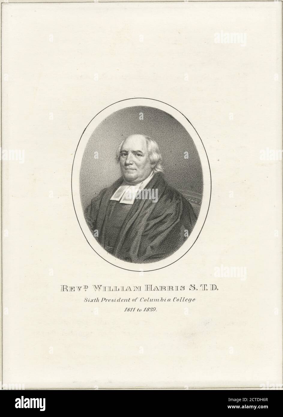 Rev. William Harris S.T.D. Sechster Präsident des Columbia College, Standbild, Drucke, 1801 - 1886 Stockfoto