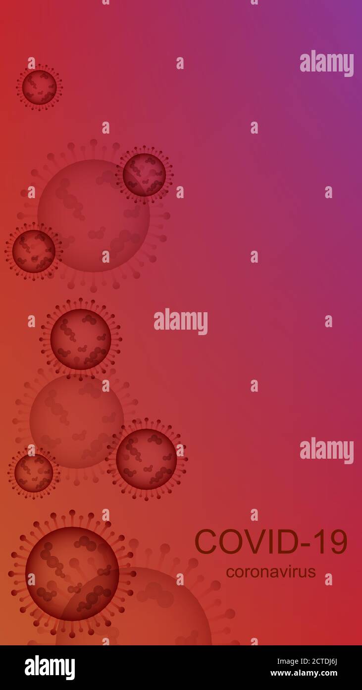 Coronavirus-Ausbruch und Coronaviren Influenza Hintergrund. Coronavirus 2019-nCoV. Pandemie medizinisches Gesundheitsrisiko, Immunologie, Virologie, Epidemiologie Stock Vektor