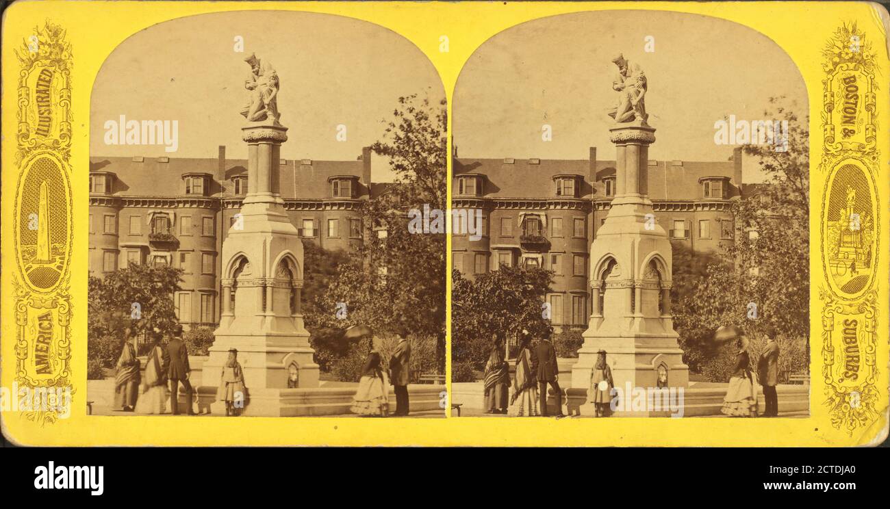Ether Monument in Public Garden, Boston., Standbild, Stereographen, 1850 - 1930 Stockfoto