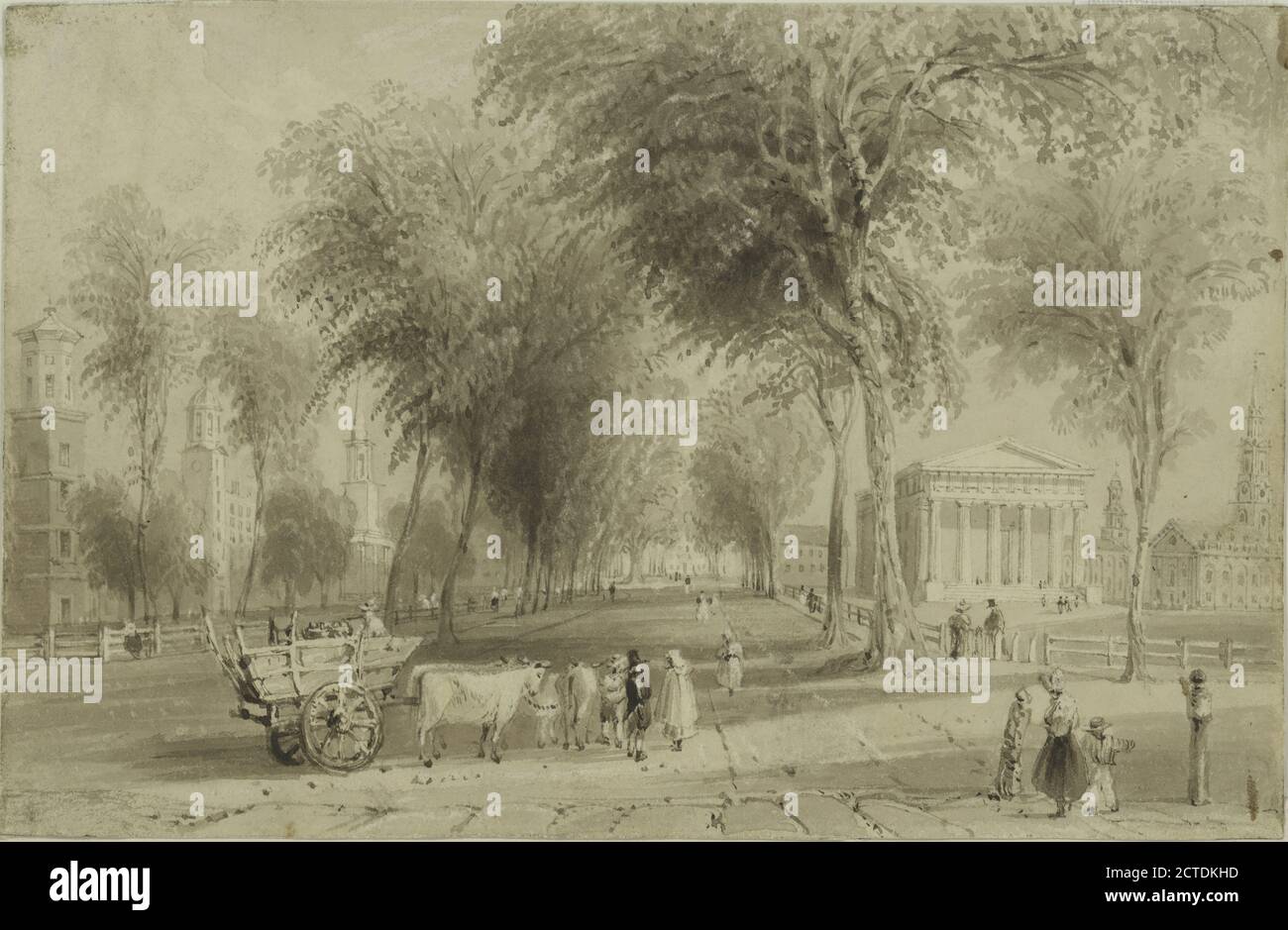 Yale College., Standbild, Drucke, 1836, Bartlett, W. H. (William Henry) (1809-1854 Stockfoto