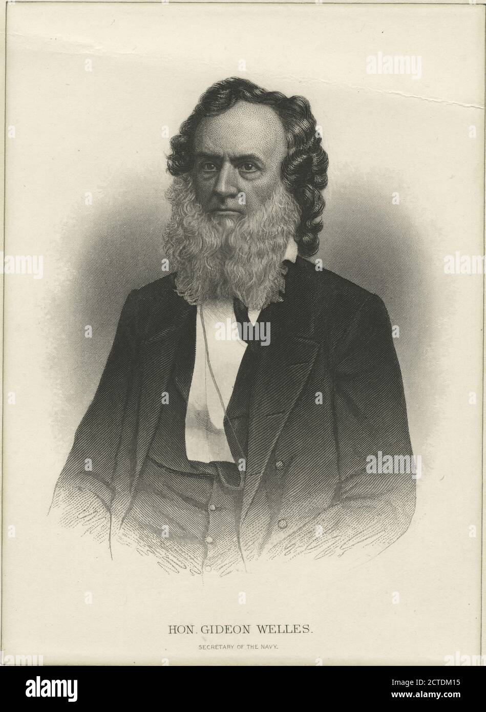 Hon. Gideon Welles Sekretär der Marine., Standbild, Drucke, 1861 - 1880 Stockfoto