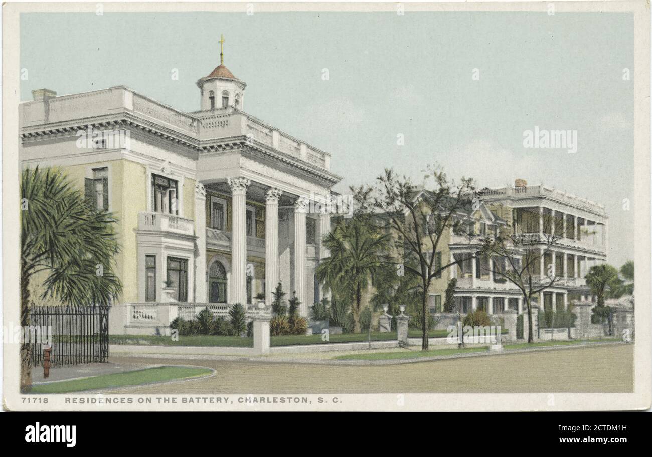 Residenz auf der Batterie, Charleston, S. C., Standbild, Postkarten, 1898 - 1931 Stockfoto