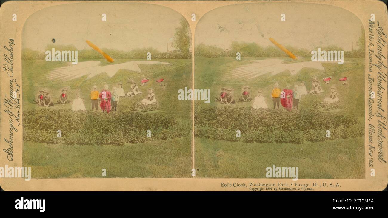 Sol's Clock, Washington Park, Chicago, Ill. U.S.A., Standbild, Stereografien, 1850 - 1930, Underwood & Underwood Stockfoto