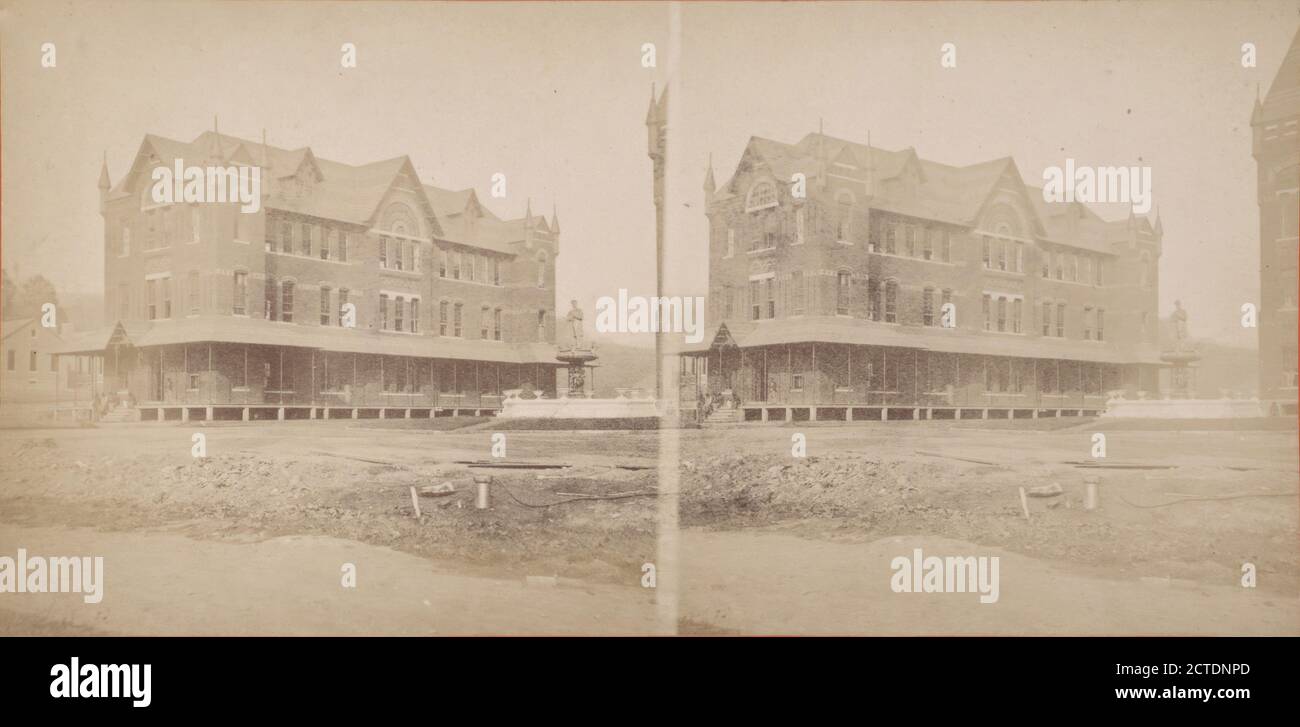 Ansicht des Gebäudes, Grundstück im Bau., Ackerman Bros., 187-?, New York (Staat), Bath (N.Y Stockfoto