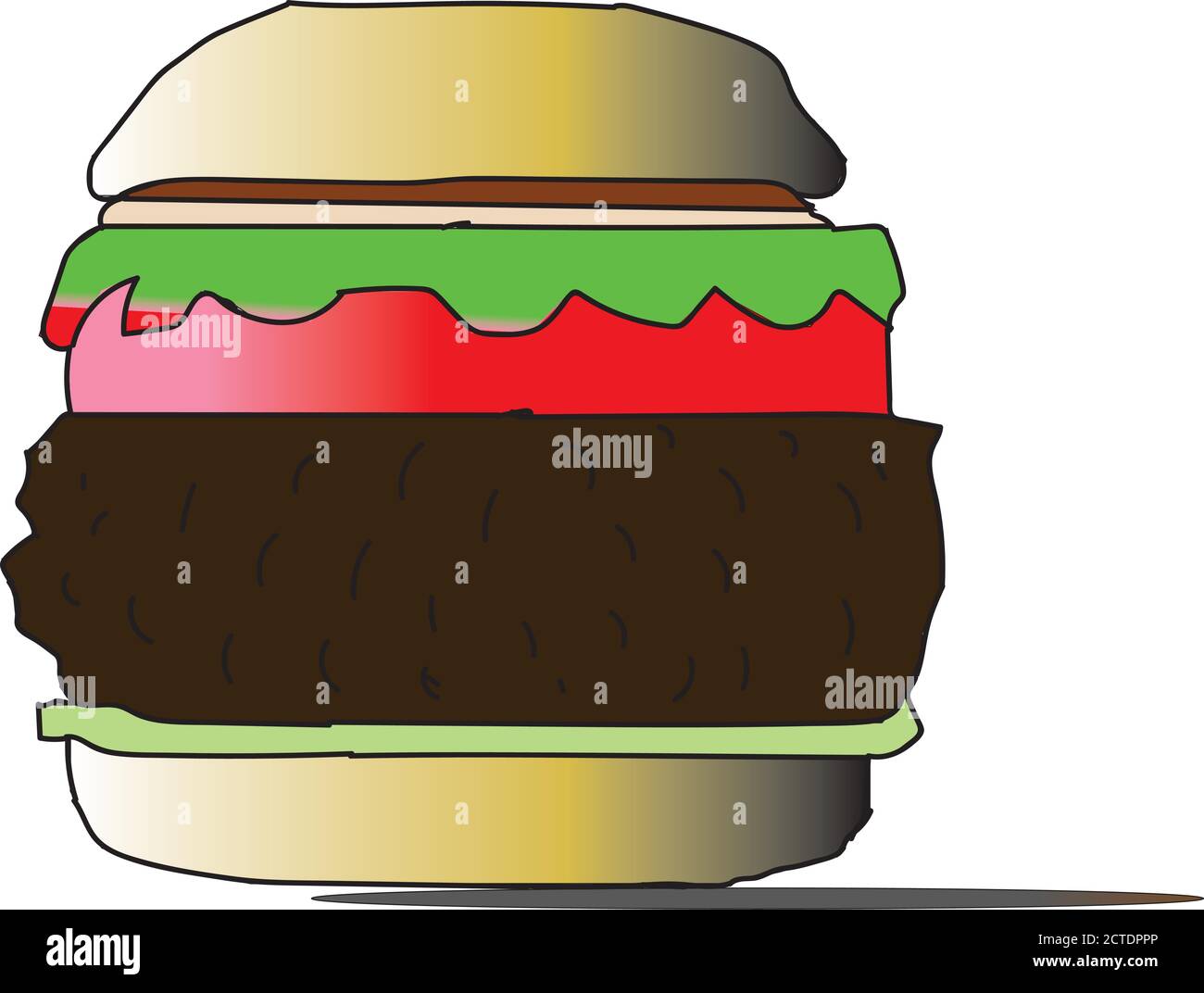 Eine Vektorzeichnung eines Burger. Stock Vektor