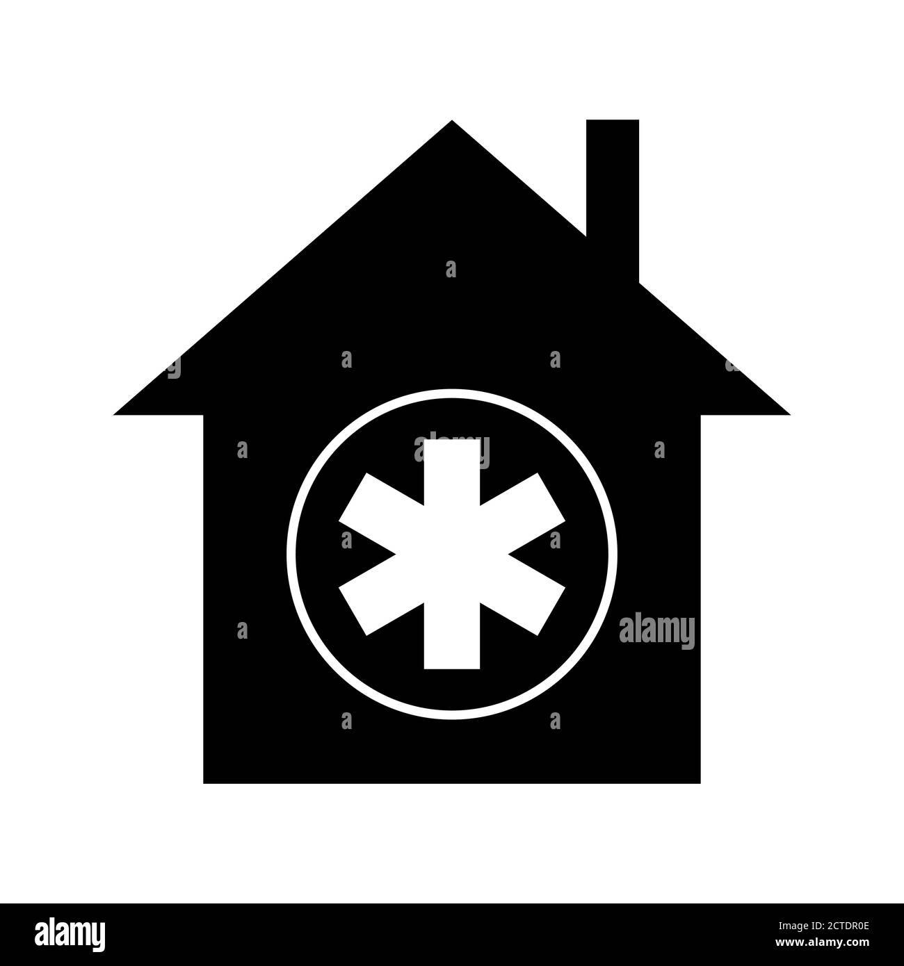 Haus mit Stern des Lebens Symbol, minimalistische Vektor-Illustration Symbol Stock Vektor