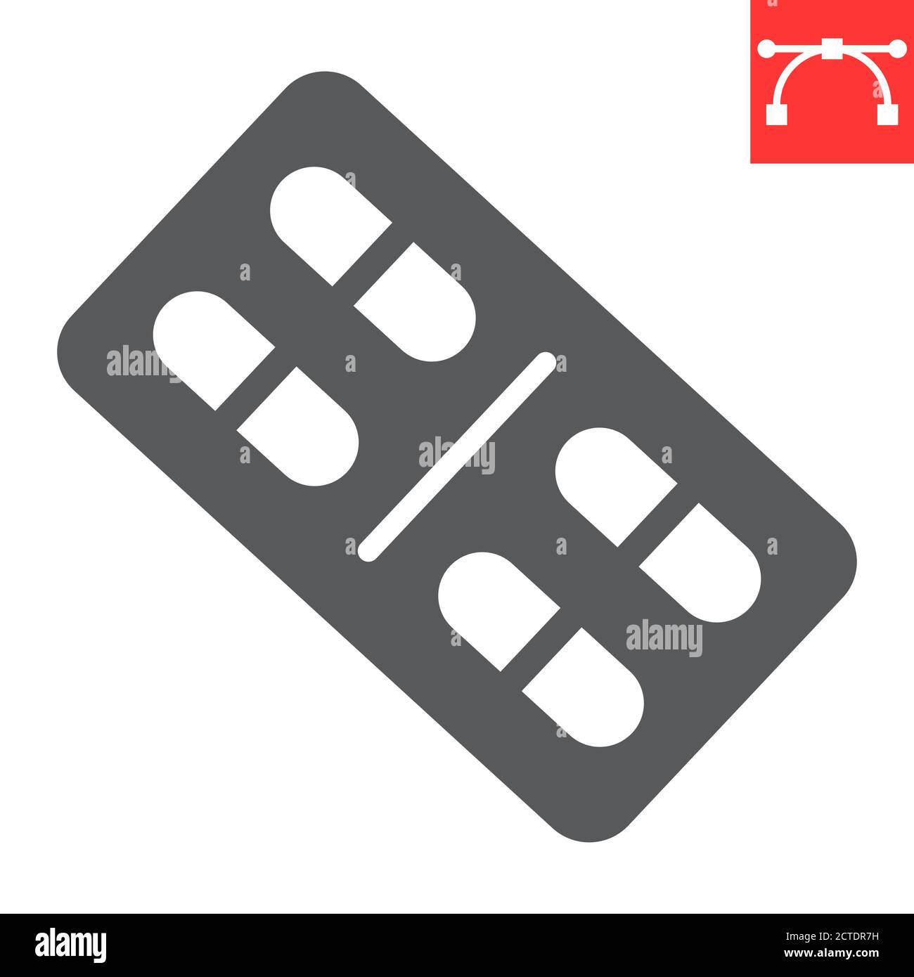 Pillen Glyph Symbol, medizinische und Tablette, Medikament Zeichen Vektor-Grafiken, editierbare Schlaganfall solide Symbol, eps 10. Stock Vektor