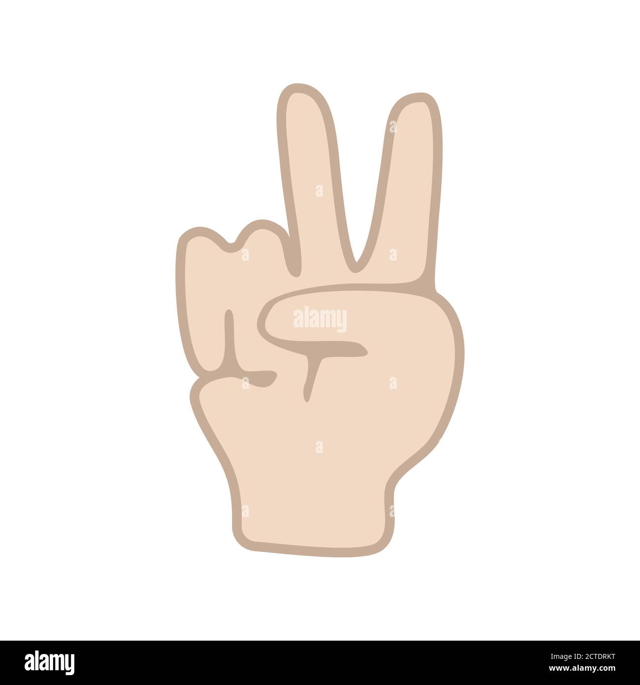 Peace Geste, Symbol für Frieden, Gewinner oder Sieg, Cartoon-Vektor-Illustration Design Stock Vektor