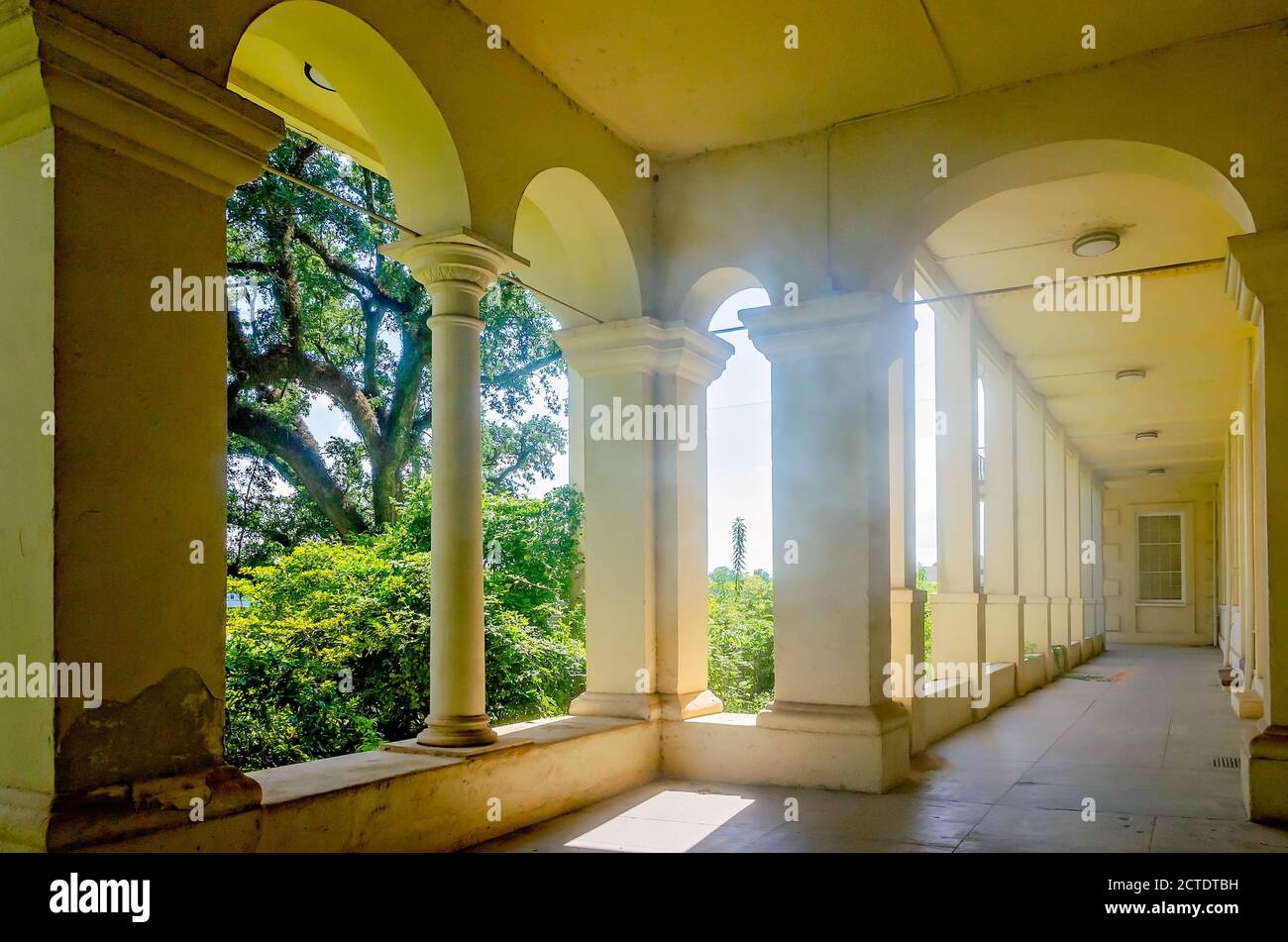 Das Lucey Administration Center ist im Spring Hill College, 22. August 2020, in Mobile, Alabama, abgebildet. Das Gebäude wurde 1869 erbaut. Stockfoto