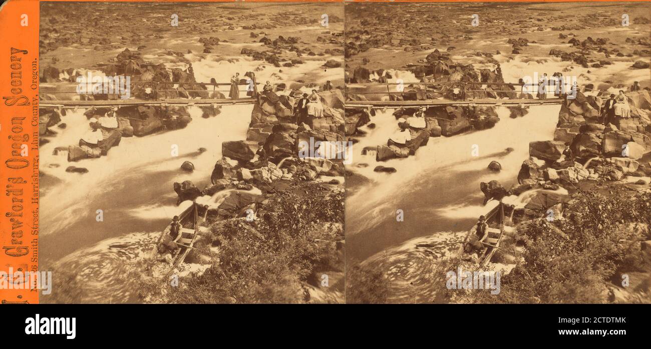 Fällt auf die Santiam in Waterloo., Crawford, J. G. (James Gilmore) (1850-1929), Oregon Stockfoto