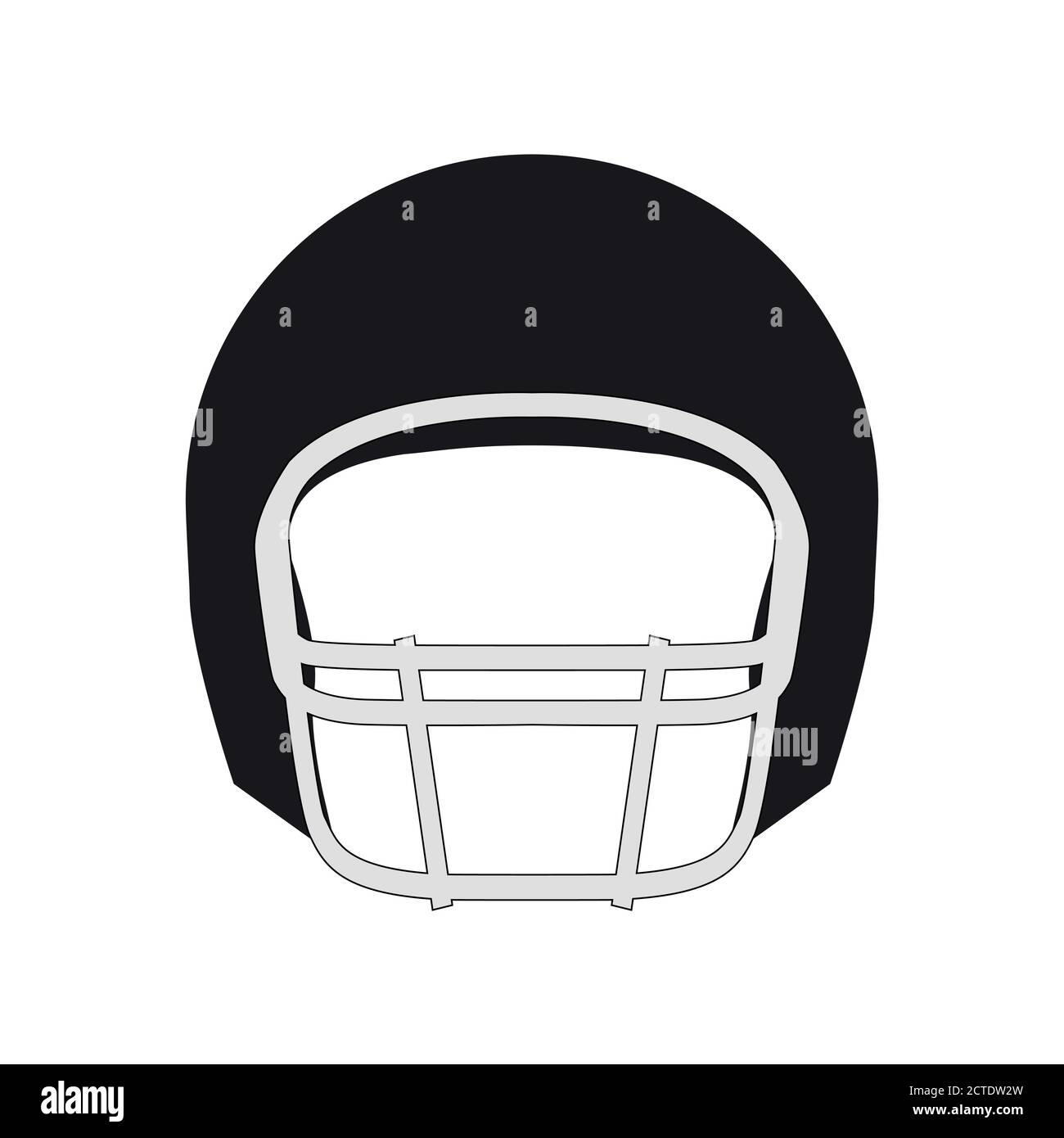 Schwarzer American Football Spieler Helm, einfache flache Vektor Illustration Design Stock Vektor