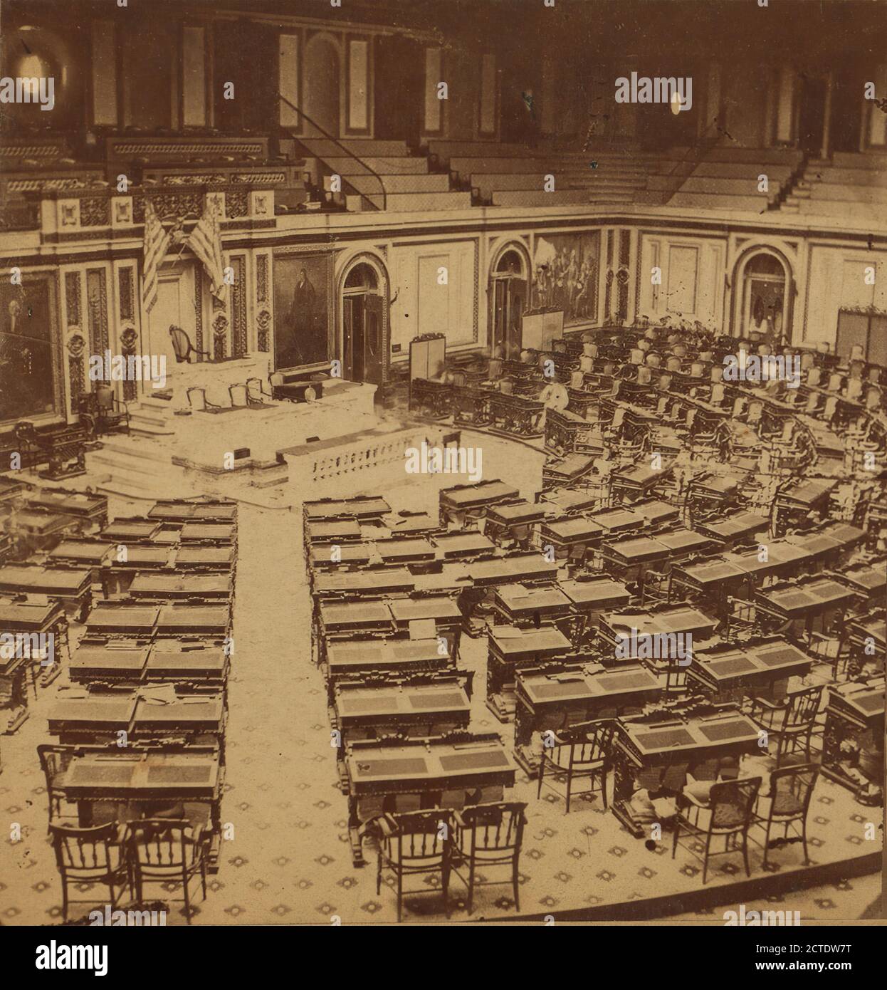 Saal des Repräsentantenhauses., Vereinigte Staaten. Kongress. House, 1865, Washington (D.C.), USA Stockfoto