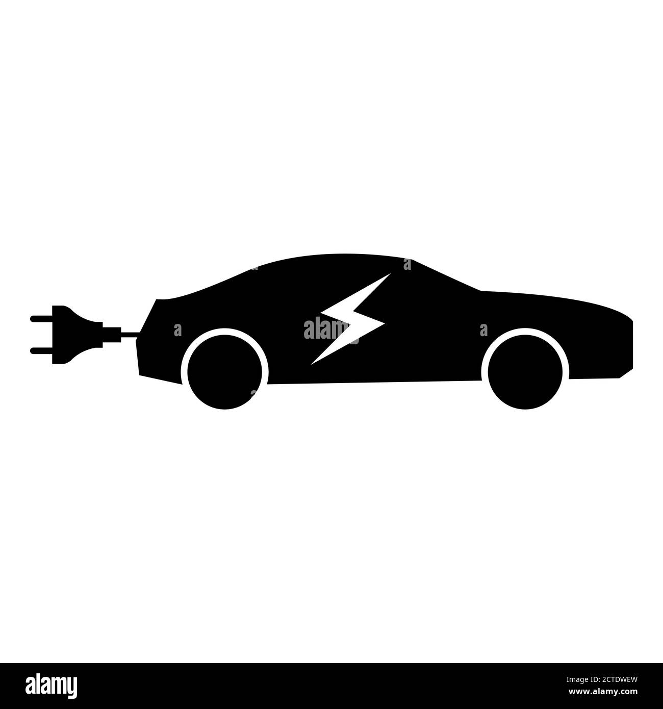 Eco-Elektroauto-Logo, elektrisch umweltfreundlich nicht verschmutzend, nachhaltige Auto Zeichen Vektor Stock Vektor