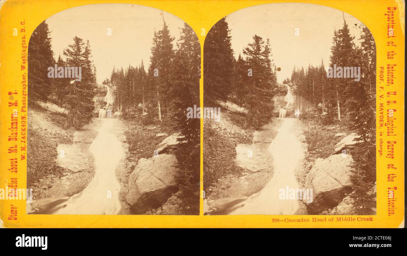 Cascades, Head of Middle Creek., Jackson, William Henry (1843-1942), Geographische Untersuchungen westlich des 100. Meridians (USA), 1870, USA Stockfoto