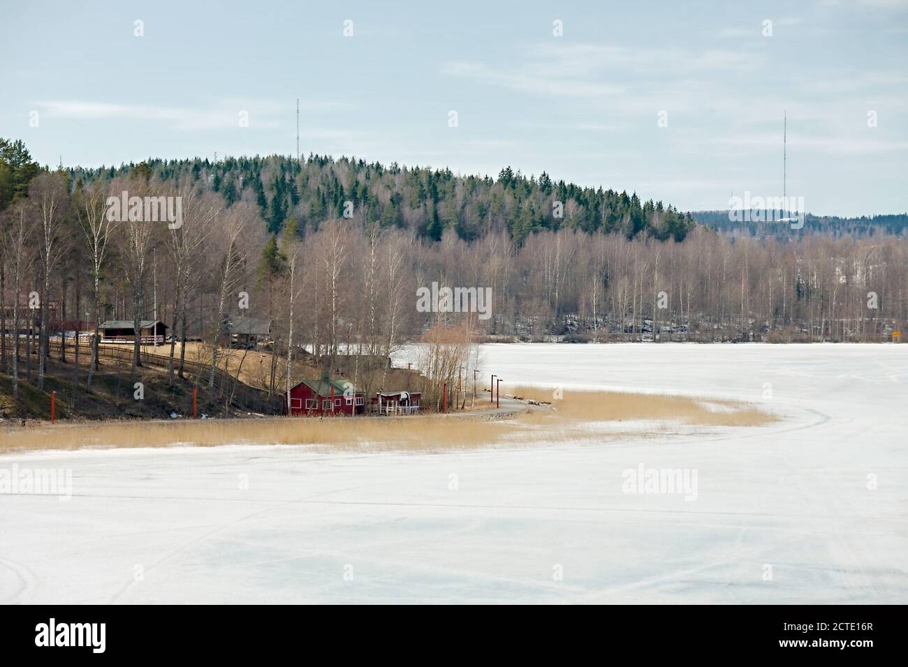 Gefrorene See sind in Finnland Stockfoto