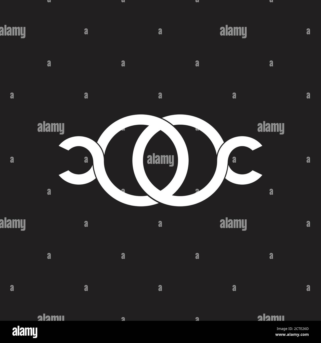 Buchstaben oc verknüpfte Ringe Logo Vektor Stock Vektor