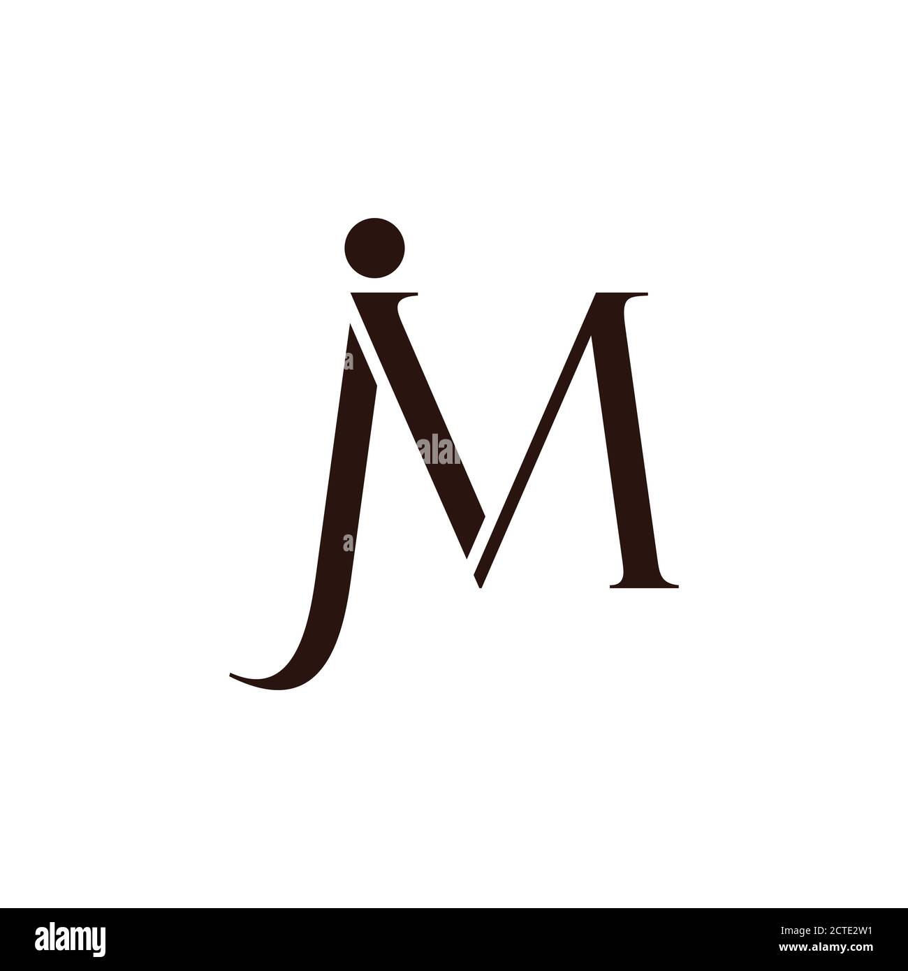 Letter jm einfach verlinkte Schrift Logo Vektor Stock Vektor