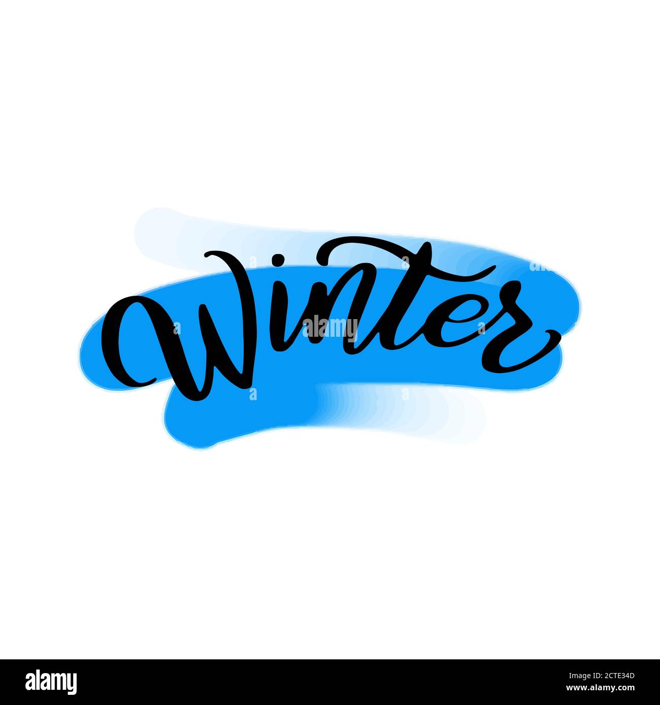 Winterschrift geschrieben von Pinsel. Hallo Winter Kalligraphie. Stock Vektor