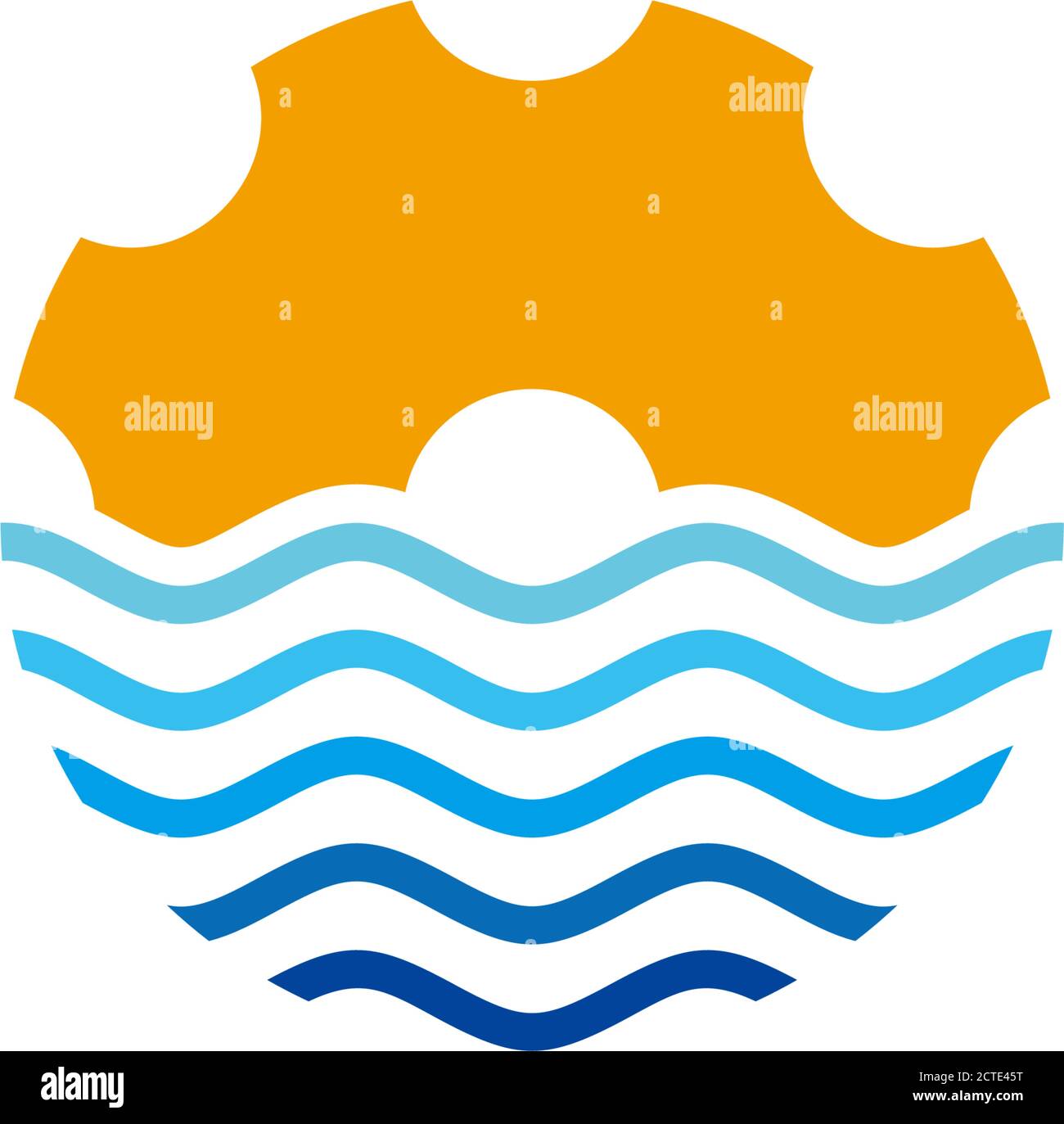 Zahnradmaschine Symbol, Ozean Gradienten Design Logo Vektor Stock Vektor
