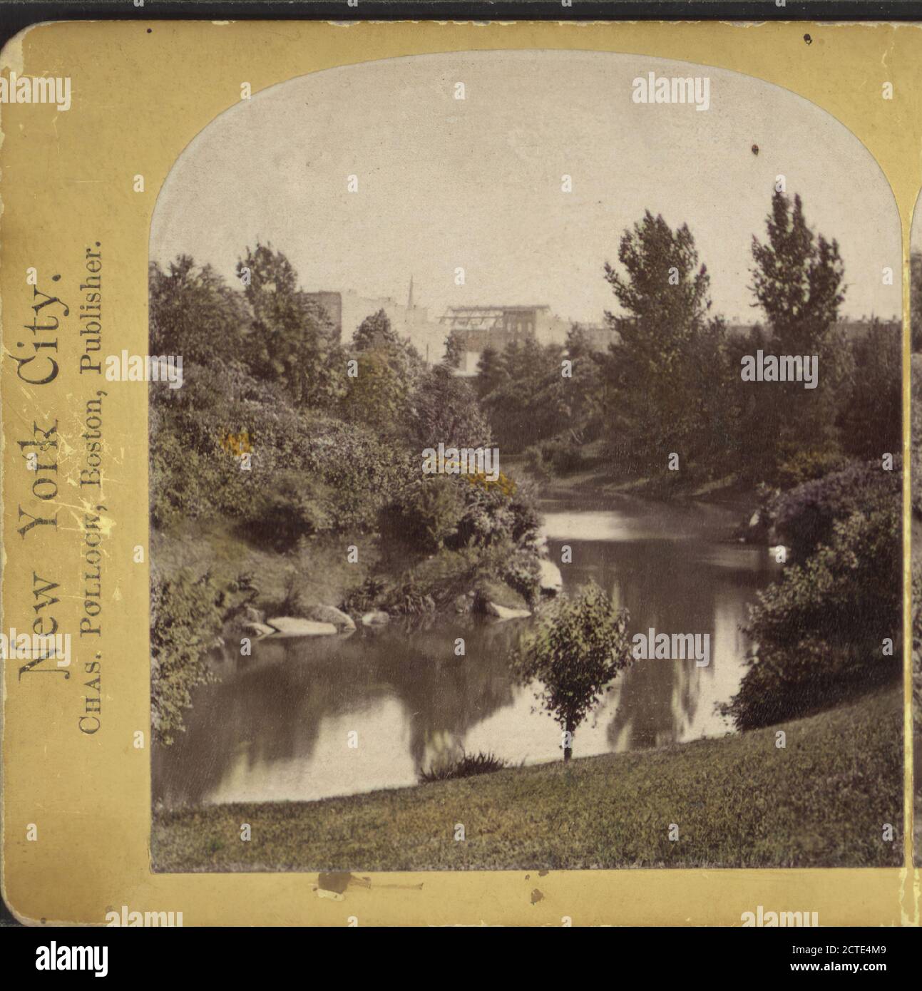 The Pond, near the 5th Avenue., Pollock, Charles (1832-1910), Seaver, C. (Charles), New York (State), New York (N.Y.), New York, Central Park (New York, N.Y.), Manhattan (New York, N.Y Stockfoto