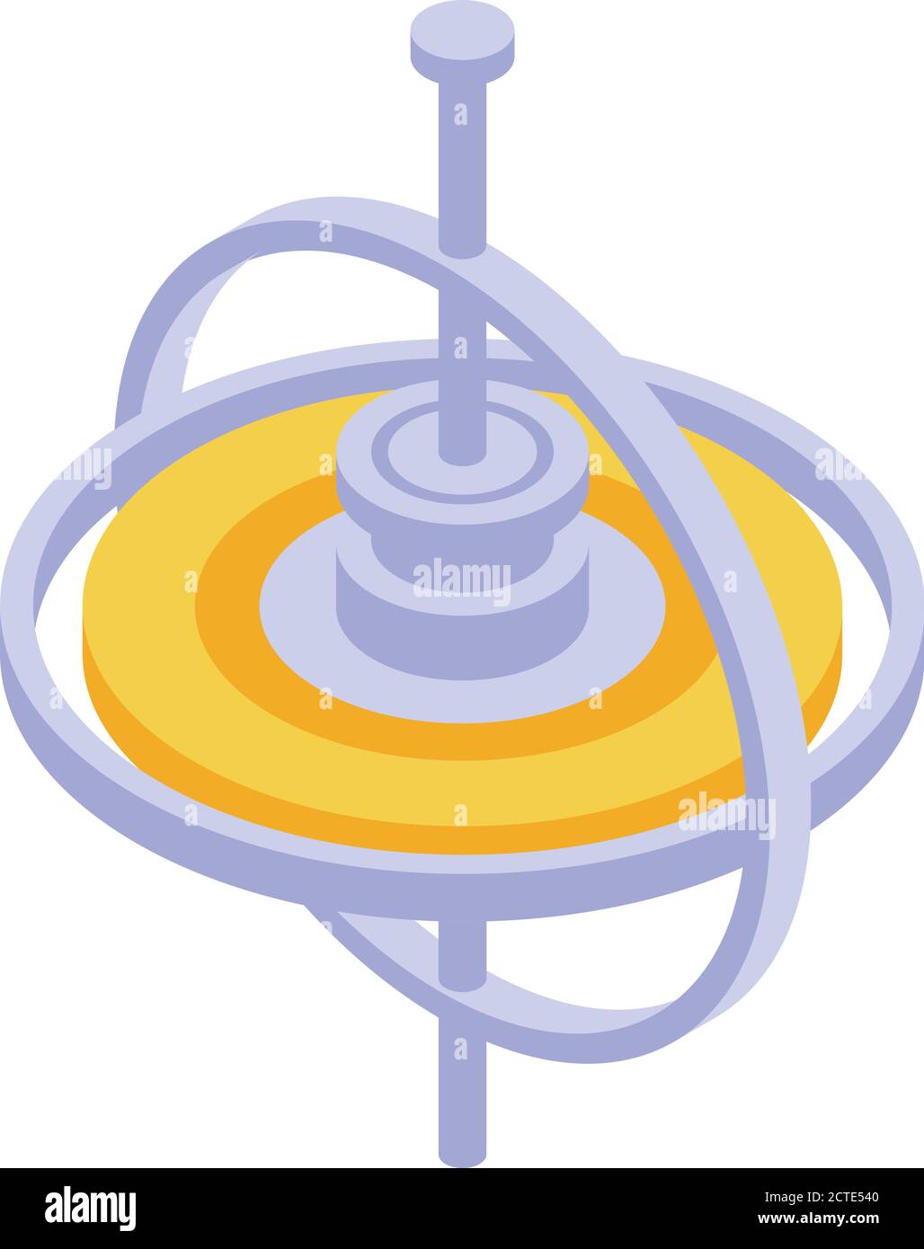 Koordinatensymbol für Gyroskop, isometrischer Stil Stock Vektor
