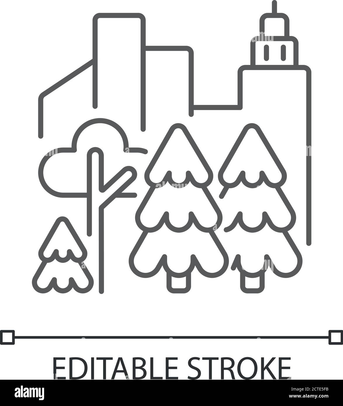 Urbanes Wald lineares Symbol Stock Vektor