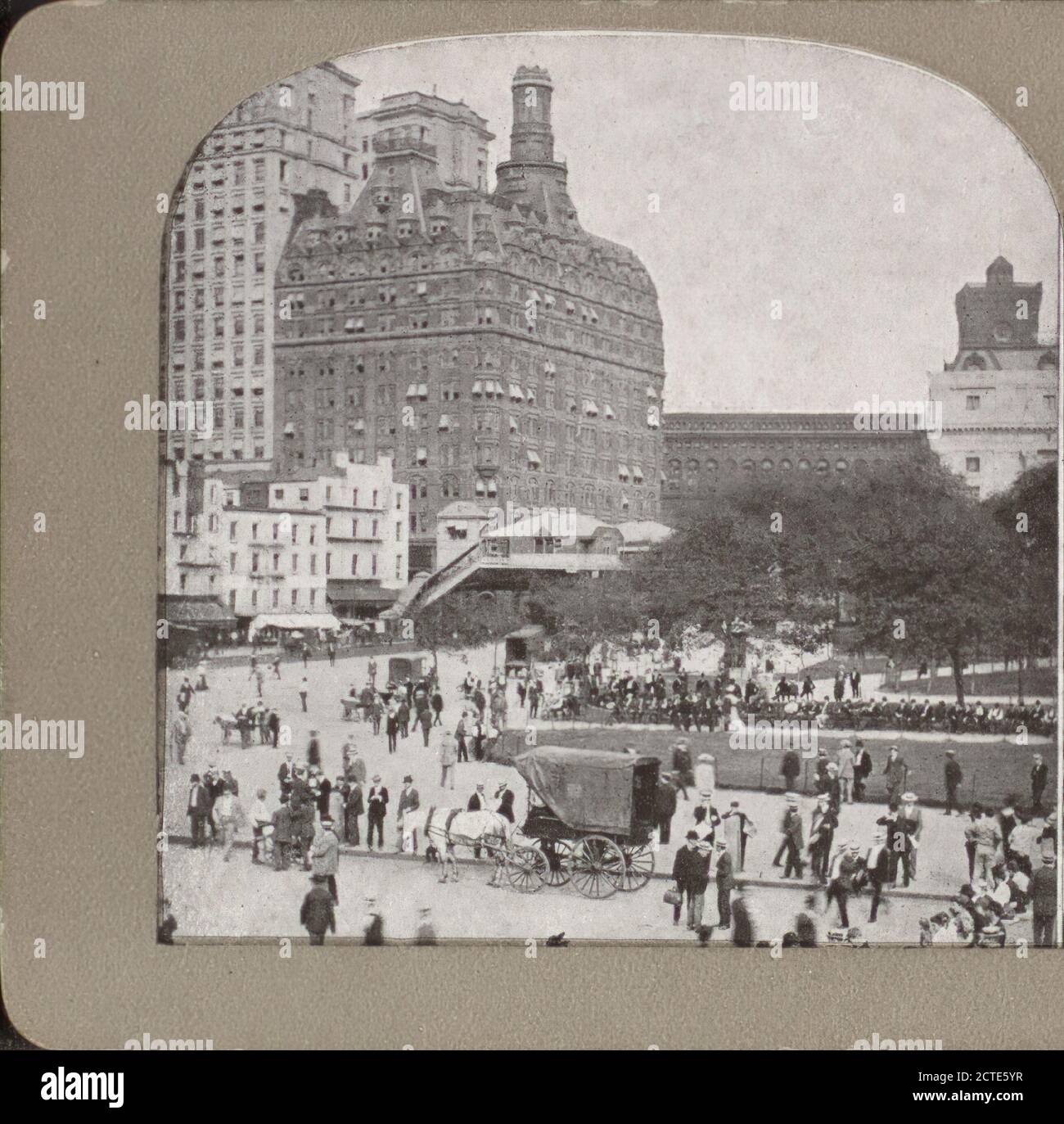 Berühmter Battery Park mit einigen der hohen Gebäude New Yorks., New York (Staat), New York (N.Y.), New York, Manhattan (New York, N.Y.) Stockfoto